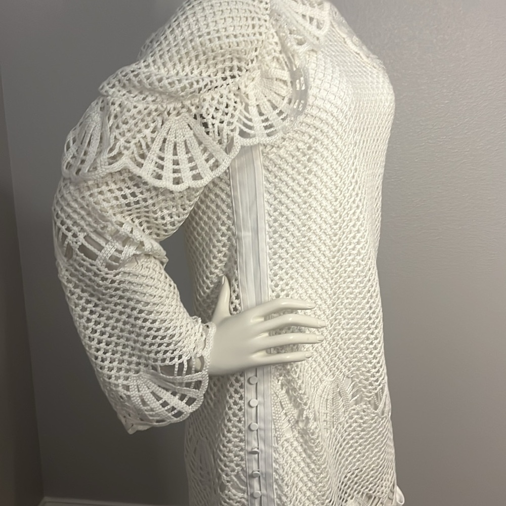 SELF-PORTRAIT Crochet Mini Dress Elegant White Crochet New with Tags $250 OBO. - Picture 5 of 11